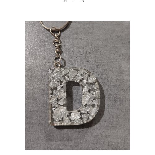 Porte clé alphabet en résine "d"