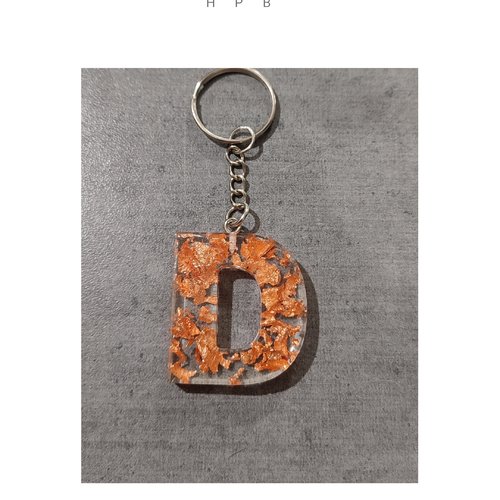Porte clé alphabet en résine "d"