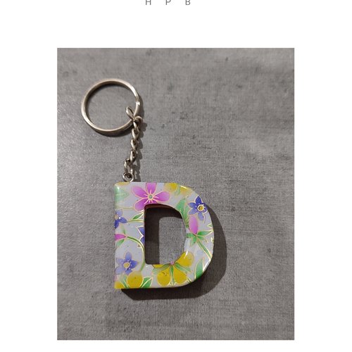 Porte clé alphabet en résine "d"