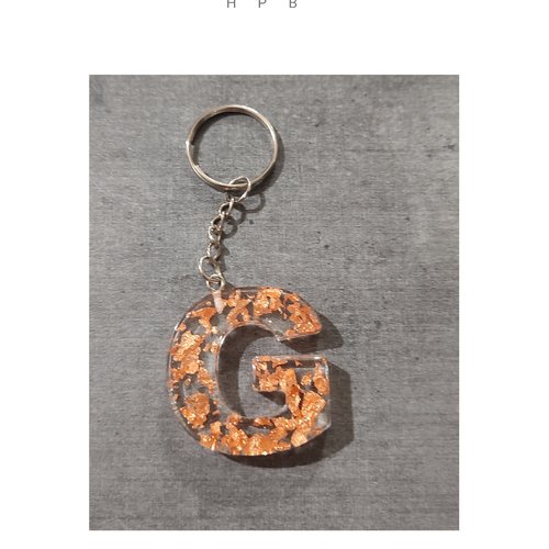 Porte clé alphabet en résine "g"