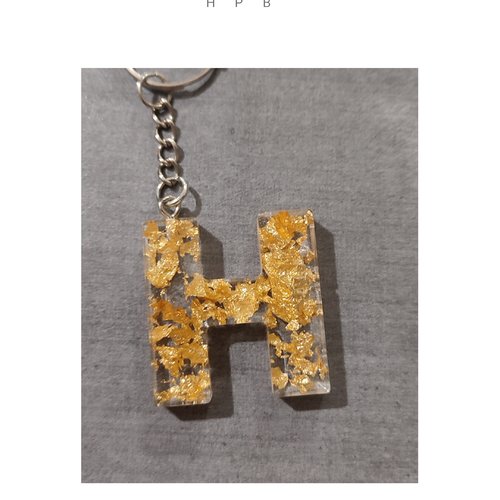 Porte clé alphabet en résine "h"