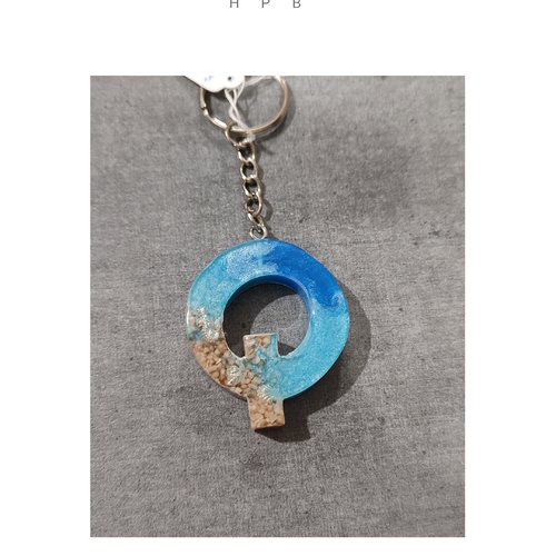 Porte clé alphabet en résine "q"