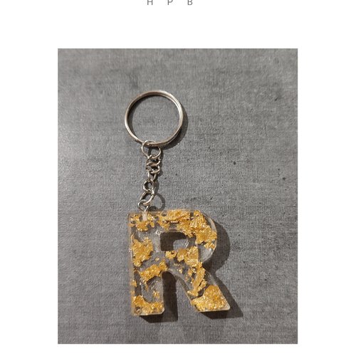 Porte clé alphabet en résine "r"