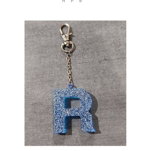 Porte clé alphabet en résine "r"
