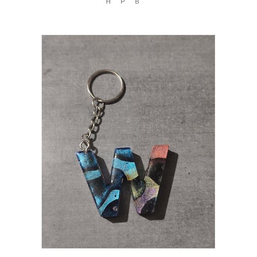 Porte clé alphabet en résine "w"