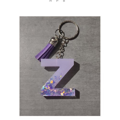 Porte clé alphabet en résine "z"