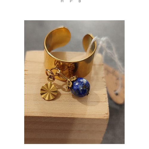 Bague réglable lapis lazuli
