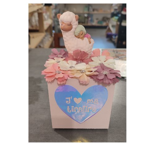 Tirelire bois et résine