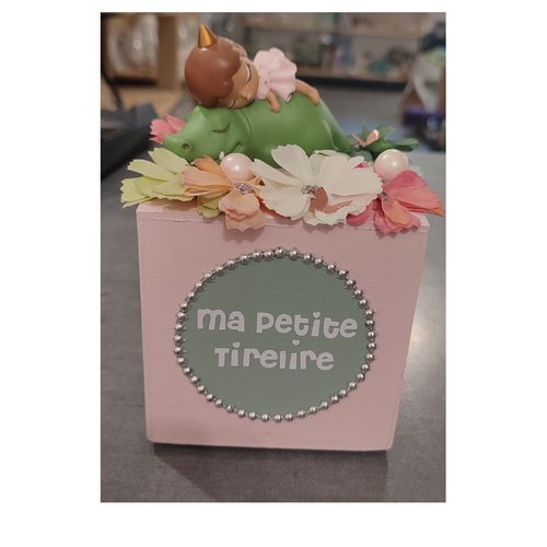 Tirelire bois et résine