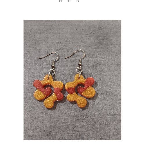 Boucles d'oreilles résine et métal