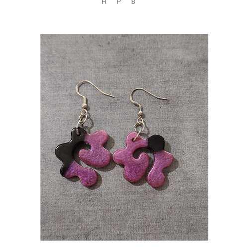 Boucles d'oreilles résine et métal