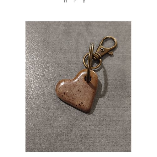 Porte clé coeur céramique