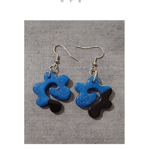 Boucles d'oreilles résine et métal