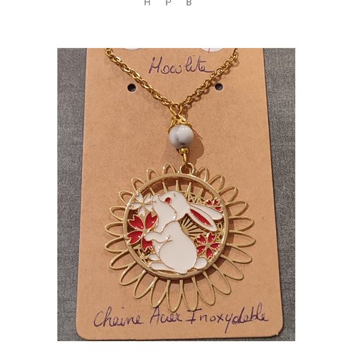 Collier fantaisie pierre naturelle