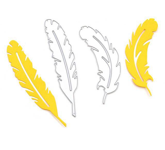 2 die motif plumes ,matrice de découpe métal scrapbooking Un grand marché