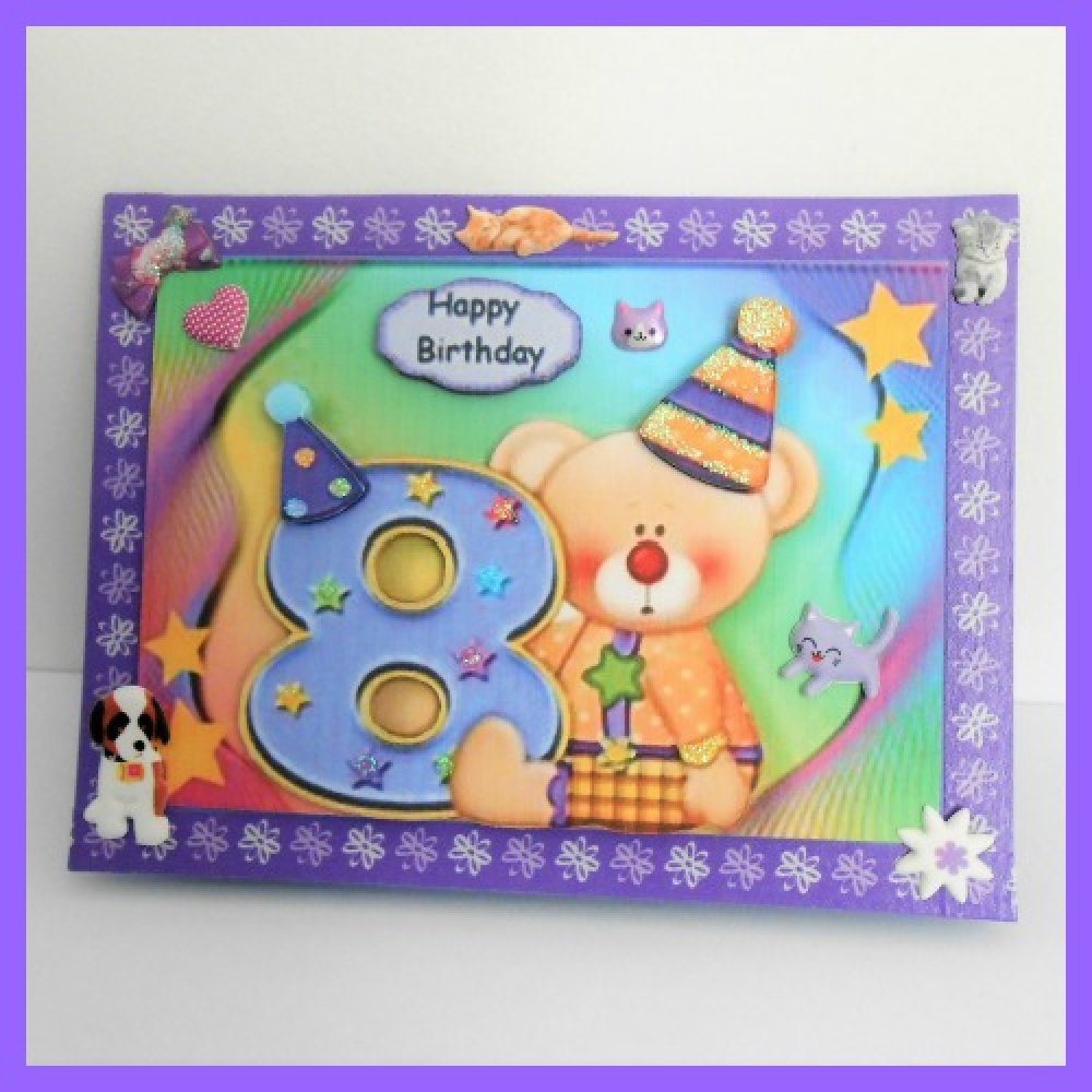 Carte Anniversaire Ourson 8 Ans Un Grand Marche