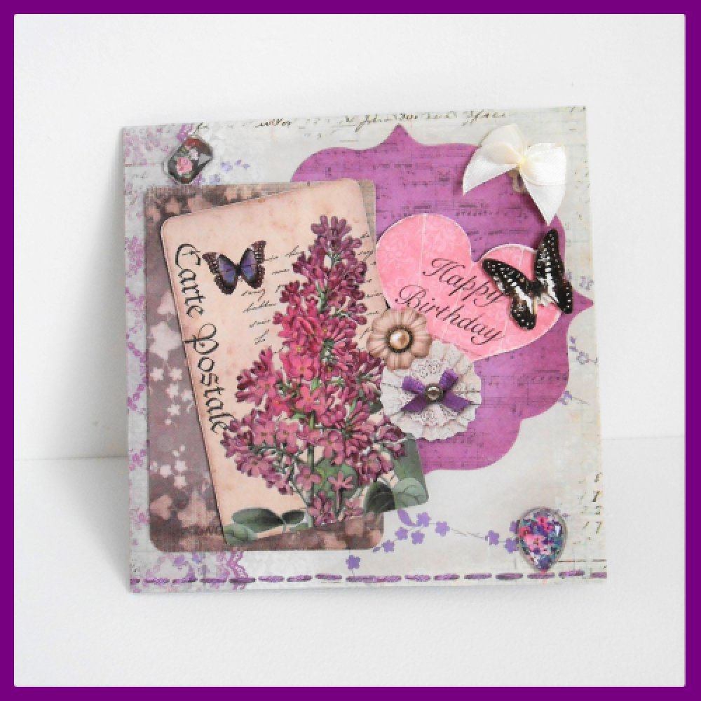 Carte Anniversaire Pour Femme Lilas Un Grand Marche