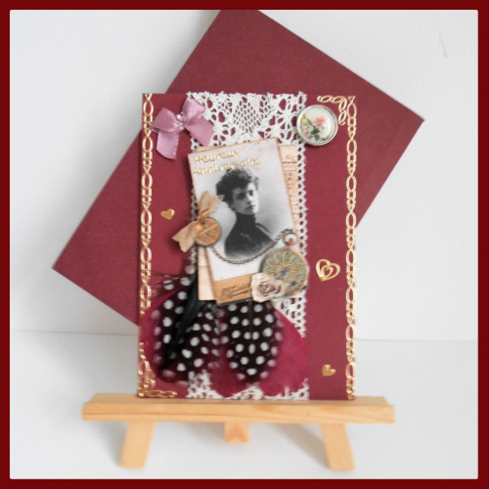 Carte Anniversaire Vintage Bordeaux Pour Femme Un Grand Marche