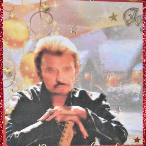 Carte De Voeux Johnny Hallyday Blanche Et Noire Un Grand Marche
