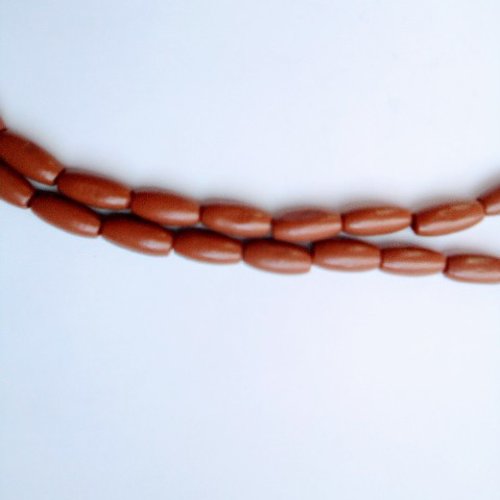 Perles en bois tonneaux marron 15mm x10