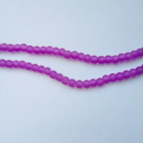 Perles opaques givrees violet 4mm x10