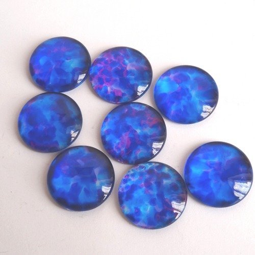 50 Pièces - Cabochons En Pierre Hématite - Rond 10mm - Fabriqué En France, Marque Homemade
