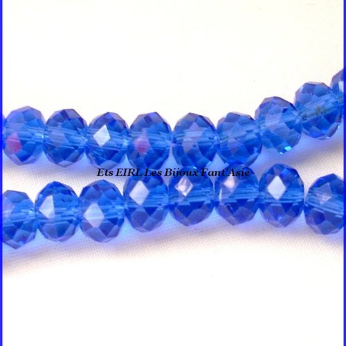 Perles à facettes en verre de cristal abacus 6mm x10