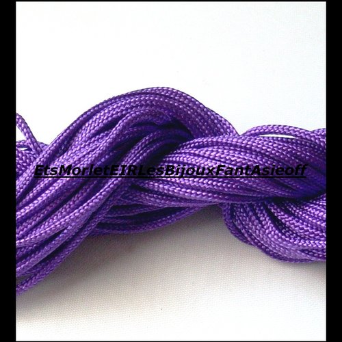 Echevette de fil nylon tressé violet x10 mètres
