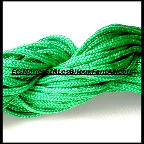 Echevette de fil nylon tressé vert x10 mètres