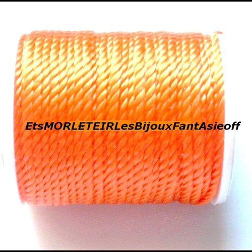 Bobine fil de nylon tressé orange 10 mètres
