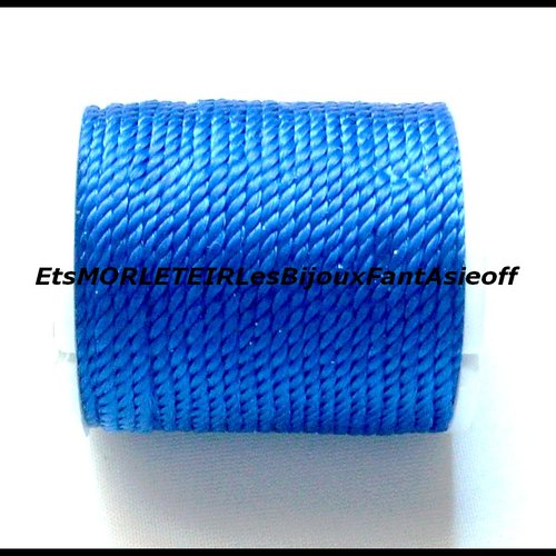Bobine fil de nylon tressé bleu 10 mètres