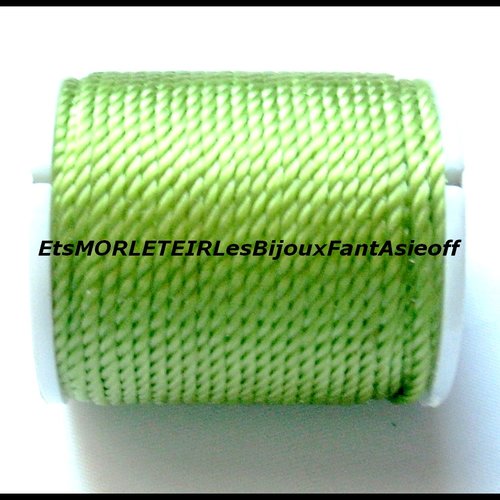 Bobine fil de nylon tressé vert 10 mètres