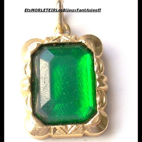 Perle breloque pendentif vert acrylique