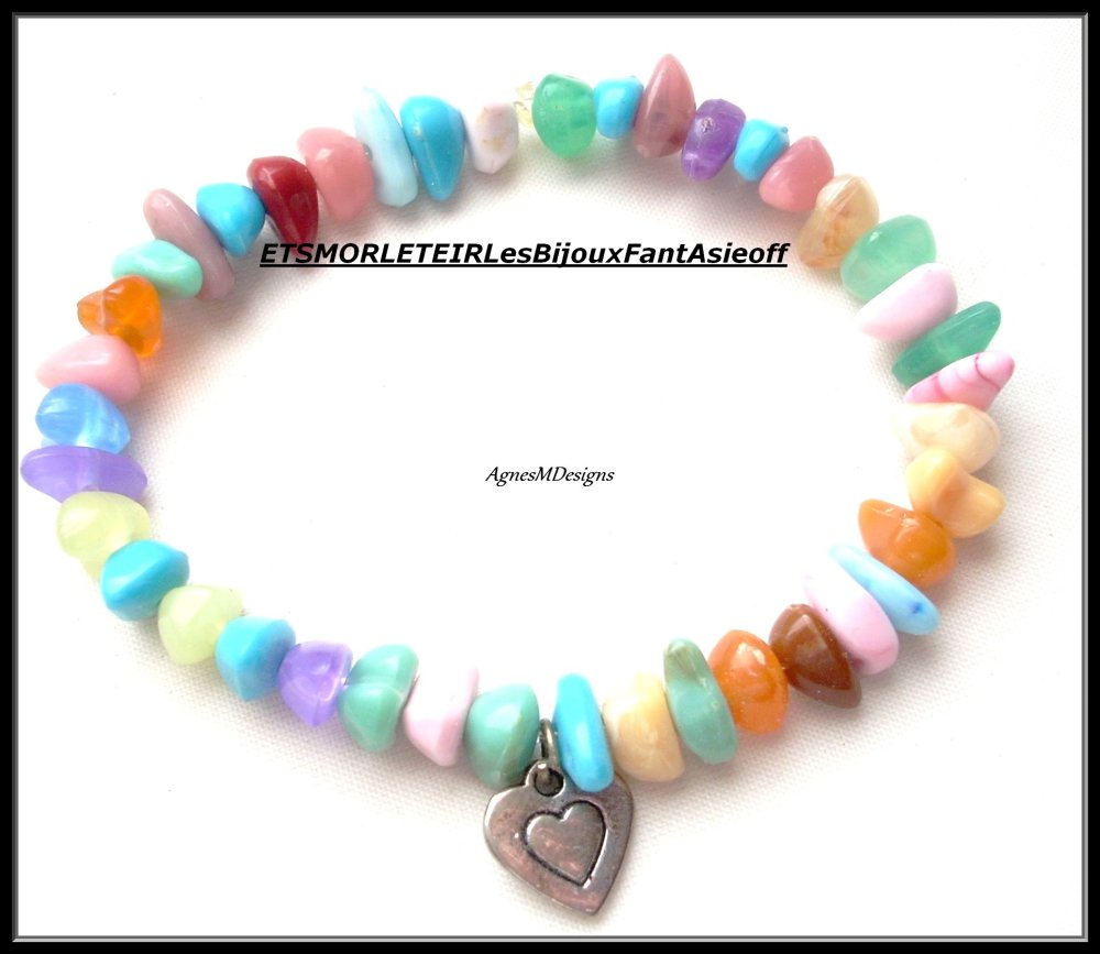 Bracelet élastique multicolores -CHORANGE Créateur Bijoux Fantaisie