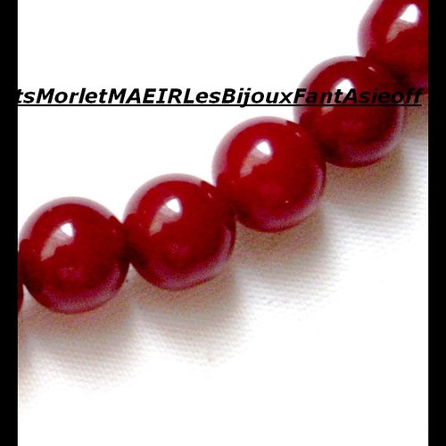 Perles acrylique rouges foncées x10