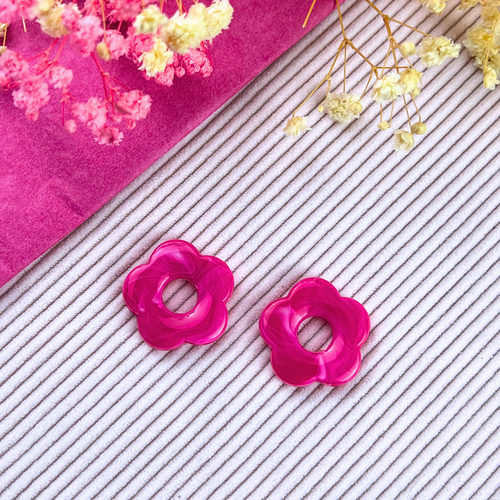 Boucle d'oreille fleur, pour créole en acier inoxydable pour femme et enfant pampilles interchangeables