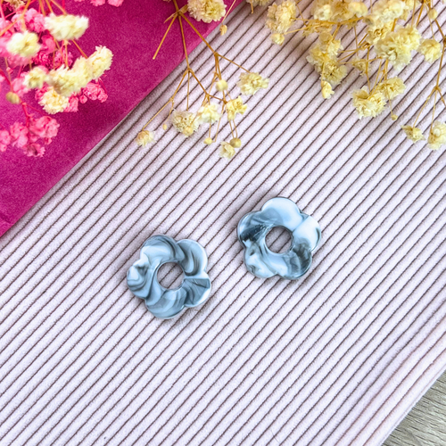 Boucle d'oreille fleur, pour créole en acier inoxydable pour femme et enfant pampilles interchangeables