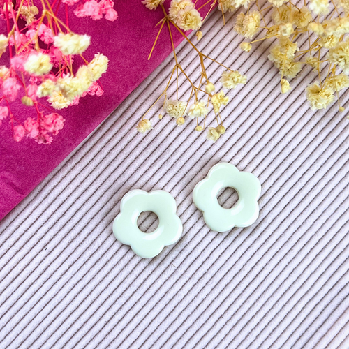 Boucle d'oreille fleur, pour créole en acier inoxydable pour femme et enfant pampilles interchangeables