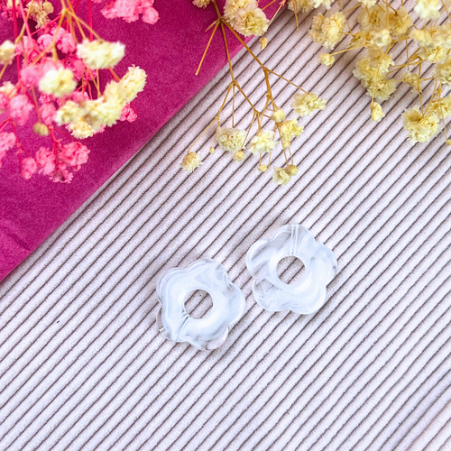 Boucle d'oreille fleur, pour créole en acier inoxydable pour femme et enfant pampilles interchangeables