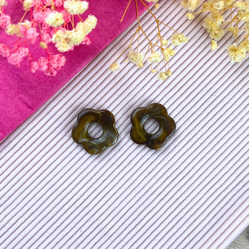 Boucle d'oreille fleur, pour créole en acier inoxydable pour femme et enfant pampilles interchangeables