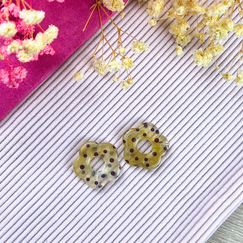 Boucle d'oreille fleur, pour créole en acier inoxydable pour femme et enfant pampilles interchangeables