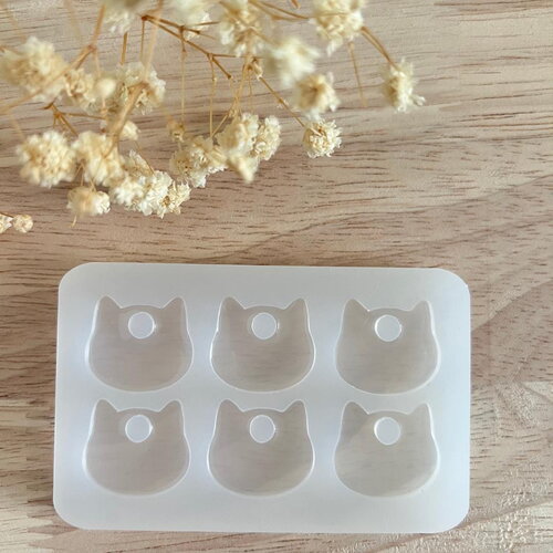 Moule silicone pour résine époxy, uv, resinmold, moule pour pampilles interchangeable, moule tête de chat