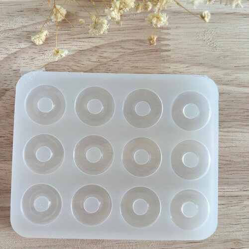 Moule silicone pour résine époxy, uv, resinmold, moule pour pampilles interchangeable, moule silicone donuts, rond, cercle