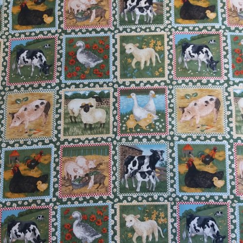 Tissu patchwork animaux de la ferme 1