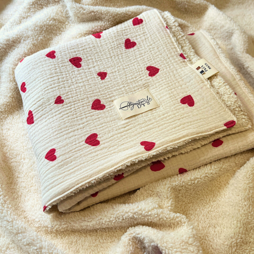 Couverture d'hiver en sherpa 100 % coton bio (sur-mesure)