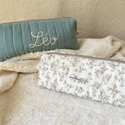 Trousse de toilette en coton bio (sur-mesure)