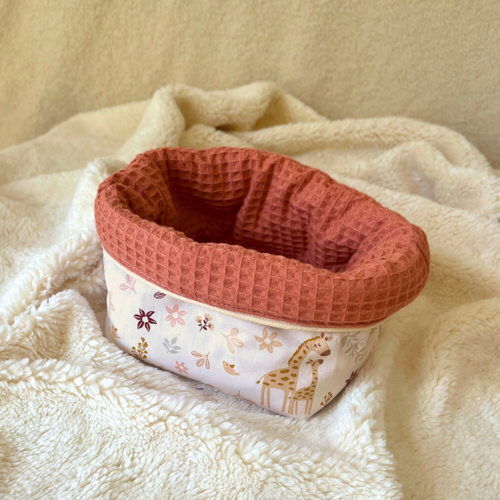 Panier à lingettes en coton bio (sur-mesure)