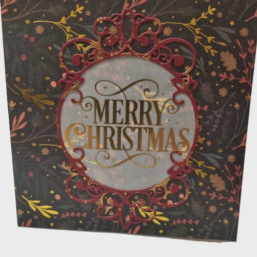 Carte de noël raffinée feuillage, modèle unique