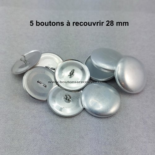 5 boutons à recouvrir 28 mm