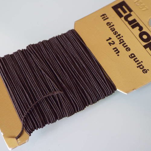Elastique à smock - fil élastique guipé - 12m - marron - 